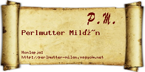 Perlmutter Milán névjegykártya